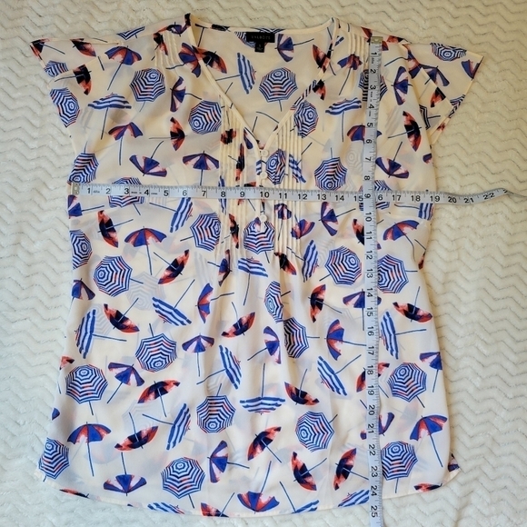 Talbots Fun Umbrella blouse with flutter split sleeves - Picture 6 of 6